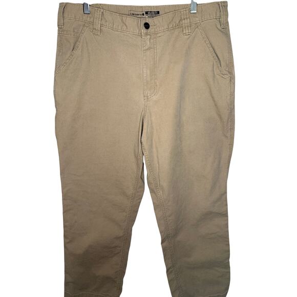 Carhartt Men's Rugged Flex Relaxed Fit Canvas Work Pants 36x30 BN2291-M Khaki - Picture 2 of 7
